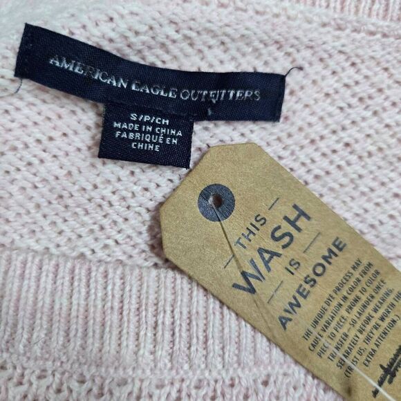 American Eagle Dip Dyed Sweater Pink Pullover Size Small - Picture 6 of 7